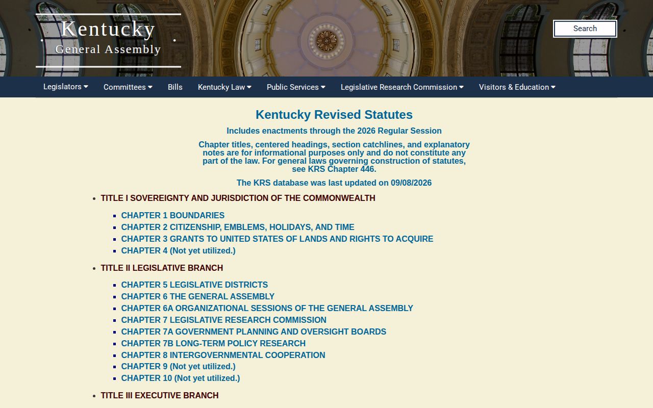Kentucky statute page showing the five-business-day open-records response rule